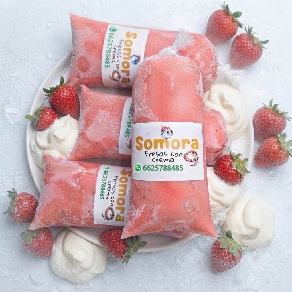 Hielito Fresas con crema de la línea Delicia